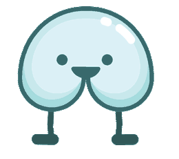 Butty, the Butt Talks mascot, standing and smiling